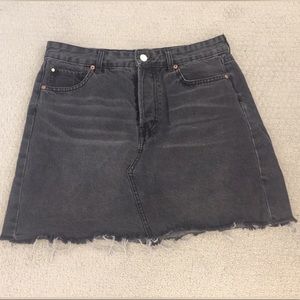 H&M Black/Gray Faded Denim Skirt US Size 10